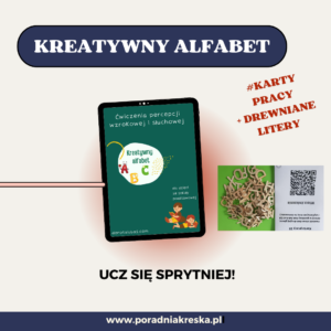 Kreatywny alfabet - karty pracy z zestawem 100 drewnianych liter